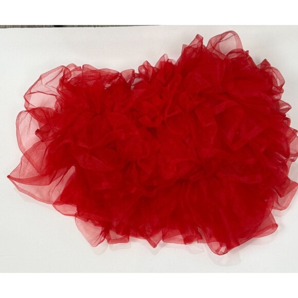 Bright Red Tutu Skirt Mini Ruffle Layer‎ Tulle Cosplay Rave Costume Lightweight - Picture 2 of 3